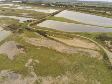 Rye Harbour Doğa Koruma Alanı 'nın hava manzarası. Doğu Sussex, Uk, İngiltere, Sonbaharda. 