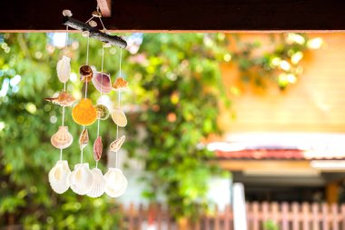 Vintage mobil çeşitli deniz kabuklarını yaptı. Bu askıda kalabilir 