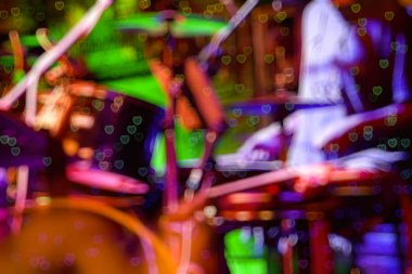 Blur gitarist olduğunu arka plan ve kalp bokeh