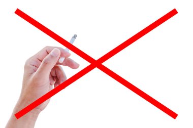 Elini adam tutam sigara ve beyaz arka plan.