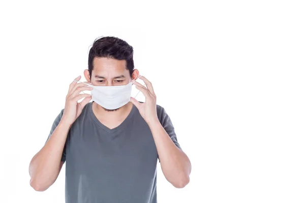 Sick Man Wear Hygienic Mask — Stock Photo, Image