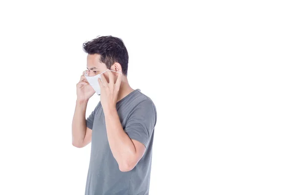 Sick Man Wear Hygienic Mask — Stock Photo, Image