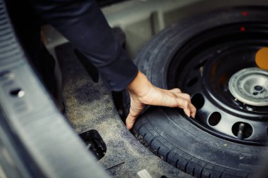 Mekanik el yedek lastik önyüklemede alarak kapatmak
