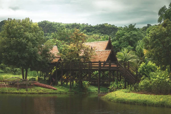 Thaise Stijl Traditioneel Houten Huis Thailand — Stockfoto