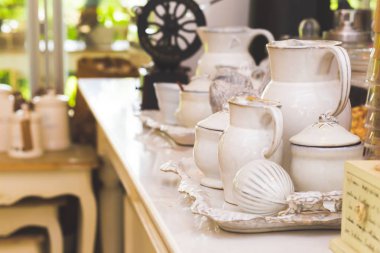 Vintage cezve kafede otel.