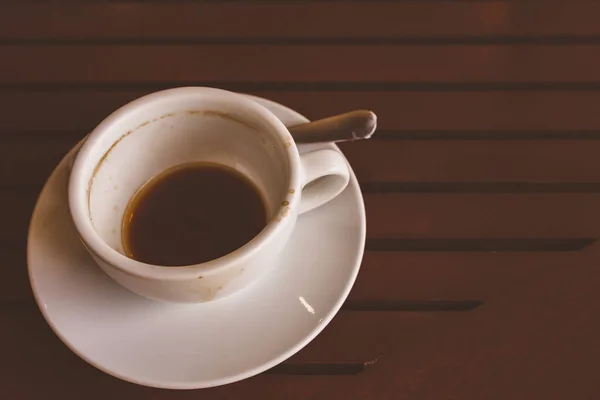 Пустой Кофе После Напитка Деревянном Столе — стоковое фото