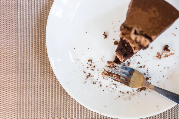 Masada Çanak Çikolatalı Kek Çatal Parçası — Stok fotoğraf