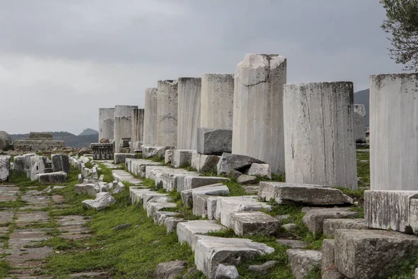 Pergamon Acient Miasta Akropol Historycznego Zamku Kolumny — Zdjęcie stockowe