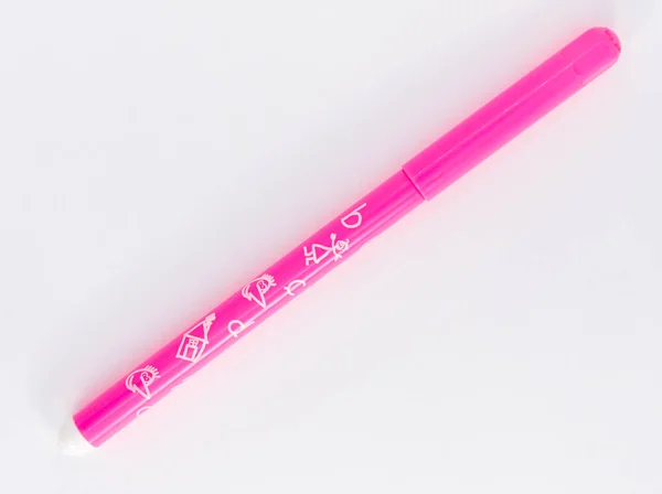 Pink pen whit plug — Stock Photo, Image