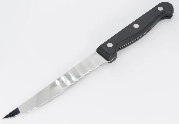 Knife with black plastic handle — Stock Photo, Image