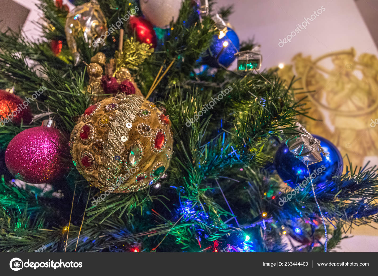Christmas Tree Balls Traditional Italian Christmas Home Stock