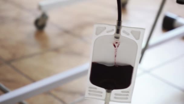 Blood transfusion station — Stockvideo