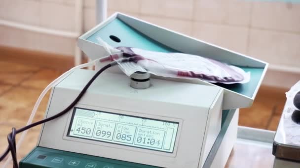 Blood donation equipment — Stock Video