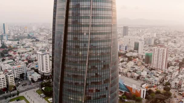 Zachód słońca oświetlenie Taipei gród centrum ruchu antenowe Panorama 4K. Tajwan — Wideo stockowe