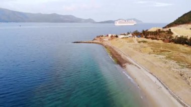 Da Nang plaj dünyanın en güzel plaj biridir. Drone görünümü