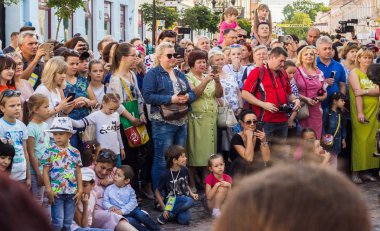 Grodno Belarus Temmuz 27 2019 VIII Big-mini festival sokak sanatı.