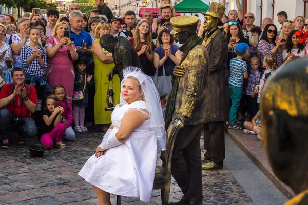 Statues Vivantes Grodno Biélorussie Juillet 2019 Viii Big Mini Festival — Photo