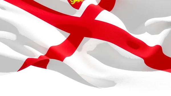 Bailiwick of Jersey waving national flag. 3D illustration — Stock Photo, Image