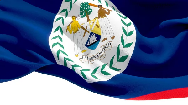 Belize ulusal bayrağı sallıyor. 3d illüstrasyon — Stok fotoğraf