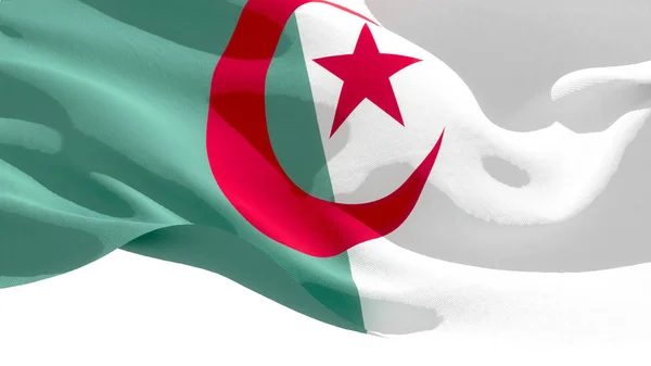 República Democrática de Argelia ondeando bandera nacional. Ilustraciones 3D — Foto de Stock