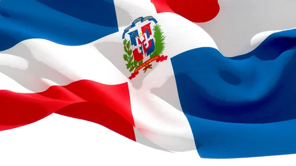 República Dominicana ondeando bandera nacional. Ilustración 3D — Foto de Stock