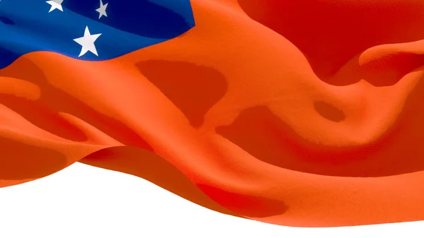 État indépendant du Samoa agitant le drapeau national. Illustration 3D — Photo