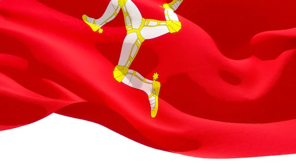 Острів людини розмахуючи національним прапором. 3D ілюстрація — стокове фото