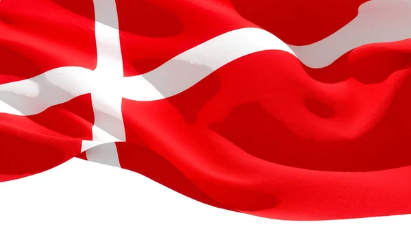 Królestwo Danii machając Flaga narodowa. ilustracja 3D — Zdjęcie stockowe