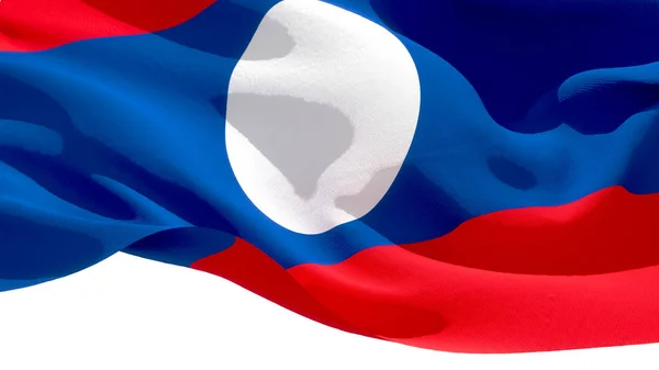 Laos demokratiska republiken vinka nationella flaggan. 3D-illustration — Stockfoto