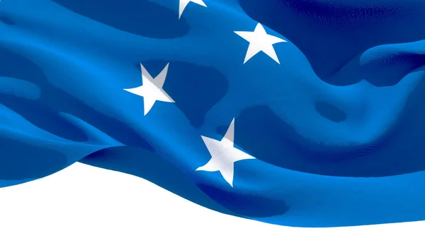 Micronesia sventola bandiera nazionale. Illustrazione 3D — Foto Stock