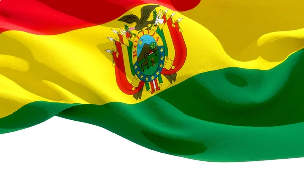 多民族玻利维亚国挥舞着国旗。3d 伊劳斯特拉 — 图库照片