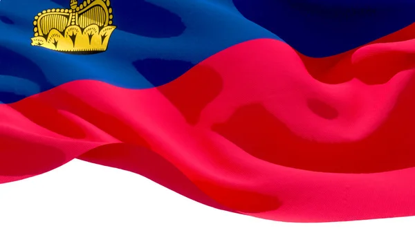 Principado de Liechtenstein ondeando bandera nacional. Ilustración 3D — Foto de Stock