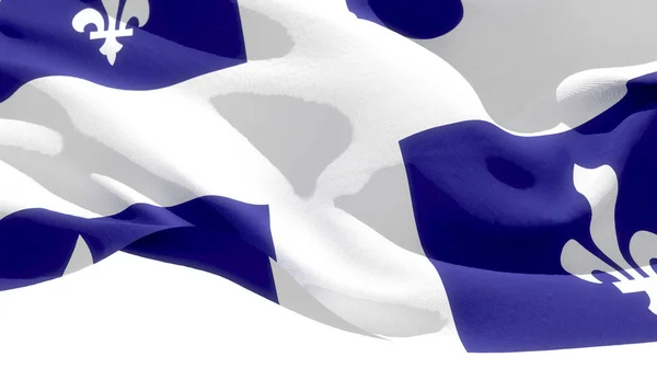 Квебек размахивает национальным флагом. 3D иллюстрация — стоковое фото