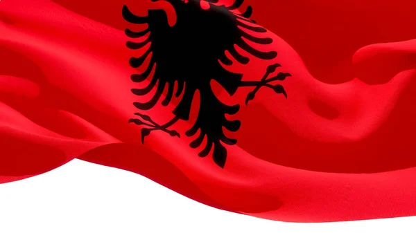 Republika Albanii wymachując Flaga narodowa. ilustracja 3D — Zdjęcie stockowe