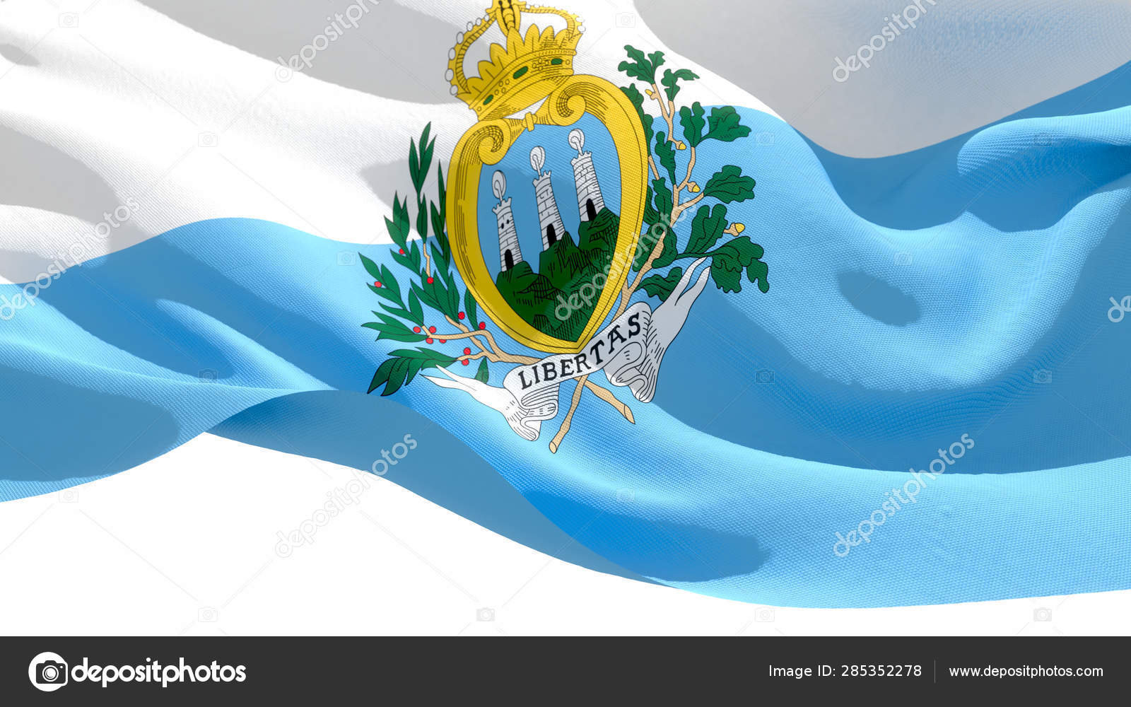 サンマリノ共和国は国旗を振る 3dイラスト ストック写真 C Irgit