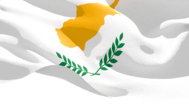 Kıbrıs Cumhuriyeti ulusal bayrak sallıyor. 3d illüstrasyon