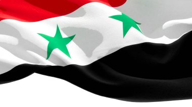 Suriye Arap Cumhuriyeti ulusal bayrak sallıyor. 3d illüstrasyon