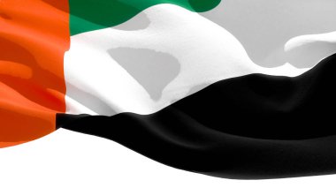 Birleşik Arap Emirlikleri ulusal bayrak sallıyor. 3d illüstrasyon