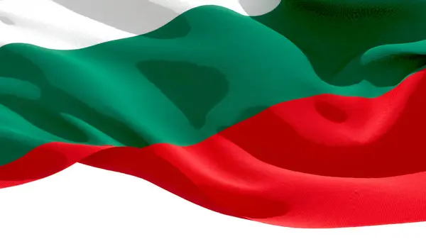 Republik Bulgarien schwenkt Nationalflagge. 3D-Illustration — Stockfoto