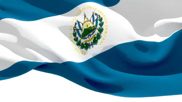 República de El Salvador ondeando bandera nacional. Ilustración 3D — Foto de Stock