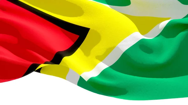 Republik Guyana schwenkt Nationalflagge. 3D-Illustration — Stockfoto