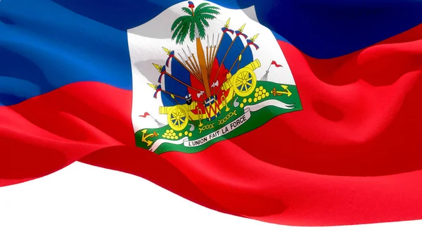 海地共和国挥舞着国旗。3d 插图 — 图库照片