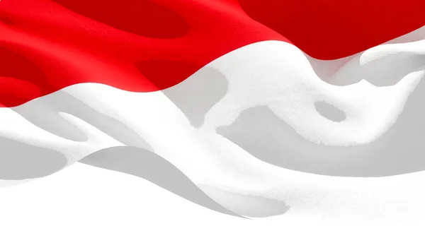 Republic of Indonesia waving national flag. 3D illustration — Stock Photo, Image