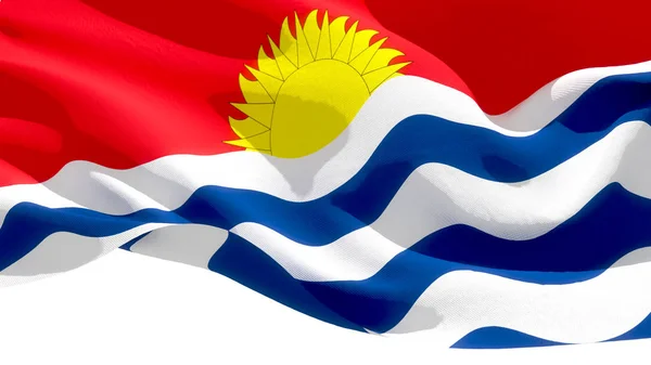 Republiken Kiribati viftande nationella flaggan. 3D-illustration — Stockfoto