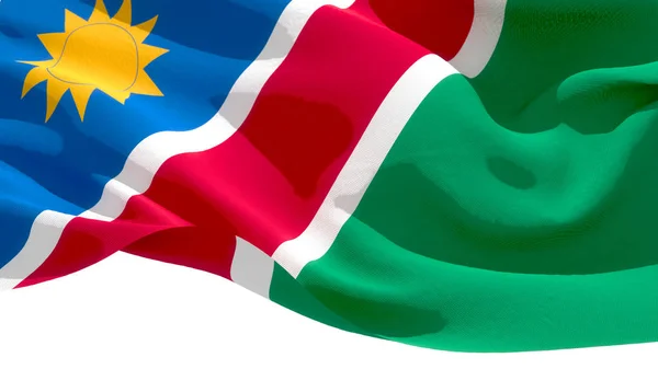 Republic of Namibia waving national flag. 3D illustration