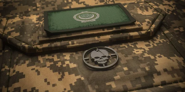 Liga Arab Államok hadsereg Chevron jelvény nemzeti zászló. 3D-s Il — Stock Fotó