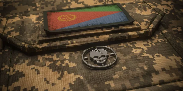 Delstaten Eritrea armén Chevron insignier nationella flaggan. 3D illustr ation — Stockfoto