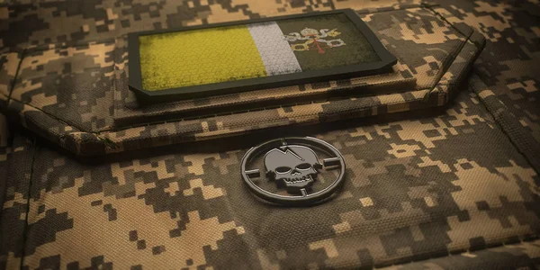 Vatikan Şehir Devlet ordusu chevron amblemi ulusal bayrak. 3d illus