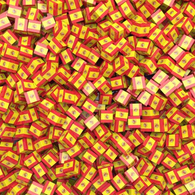 İspanya Krallığı ulusal bayrağı 3d engelliyor. 3d illüstrasyon