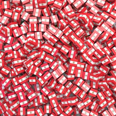 Peru Cumhuriyeti ulusal bayrak 3d arka plan blokları. 3d illüstrasyon